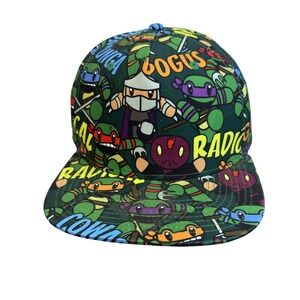 Teenage Mutant Ninja Turtles Hat Cap Snap Back Mens All Over Print Green